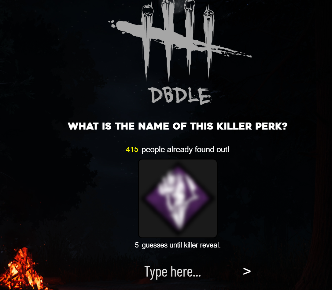 Dbdle Game Screenshot